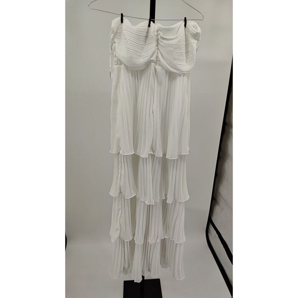 Lulu's White Strapless Pleated Tiered Maxi Dress - Picture 2 of 2